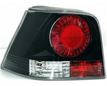 Takavalosarja VW Golf 4 musta/kirkas lasi