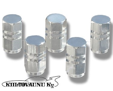 Venttiilihattusarja kiiltävä alumiini