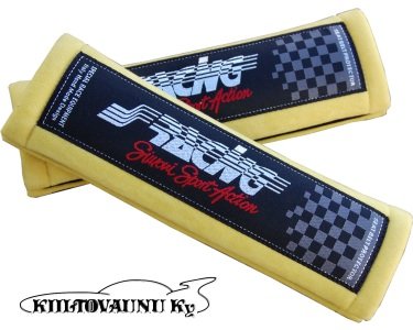Turvavyöpehmikkeet Simoni Racing mikrokuitu keltainen