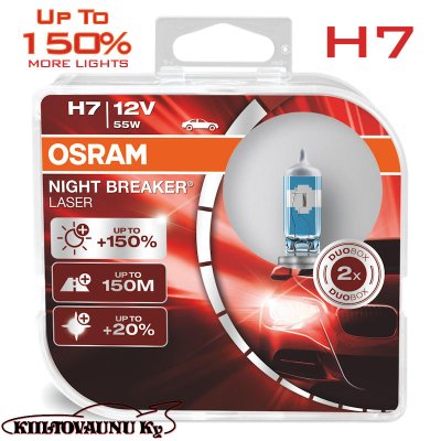 H7 Osram NightBreaker Laser+150% ajovalopolttimopari