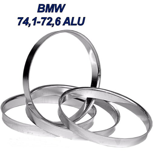 Keskireiän sovitesarja alumiini 74.1-72.6mm BMW
