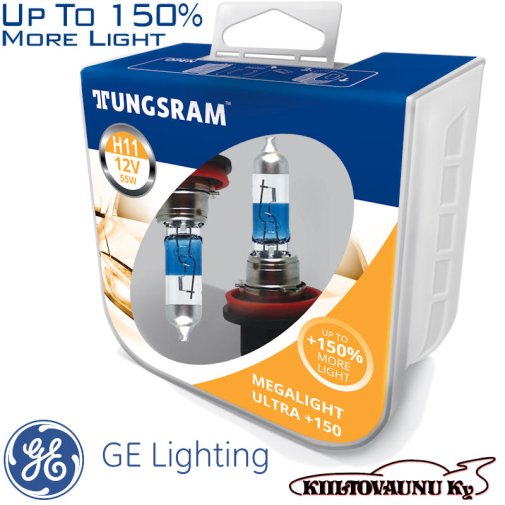 H11 Tungsram Megalight Ultra +150% polttimot