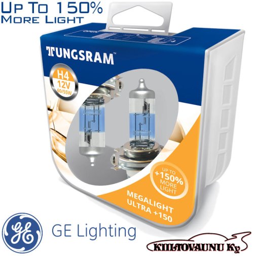 H4 Tungsram Megalight Ultra +150% polttimot